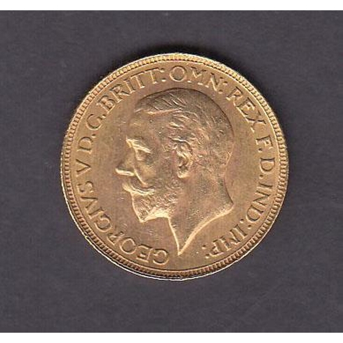 111 - UK 1929 gold full Sovereign, South Africa mint mark, in good condition