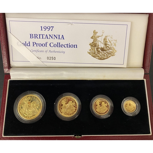 124 - UK 1997 Gold proof Britannia 4 coin Collection, boxed with CofA, total gold weight 63g