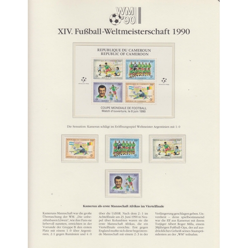 313 - A three-volume collection on 1990 Italy World Cup and 1994 USA World Cup, including mint stamp sets ... 