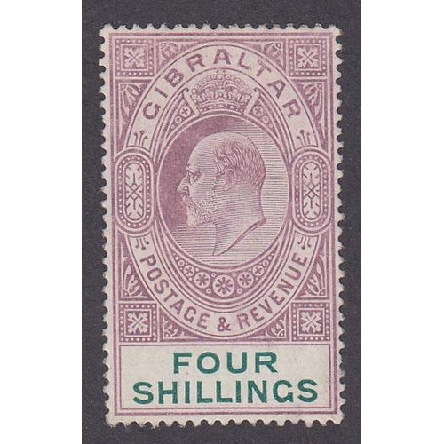 543 - 1904/8 4s deep green & purple, lightly mounted mint copy, blunt perf at right, SG63 Cat £350