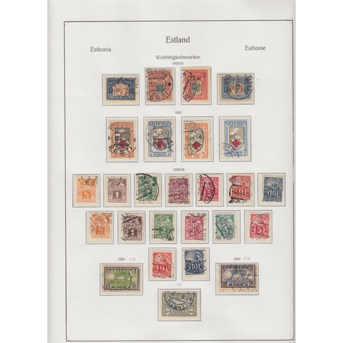 271 - Baltic States -  1918/40 used collection in Ka-Be printed album, incl Estonia wide range of defins &... 