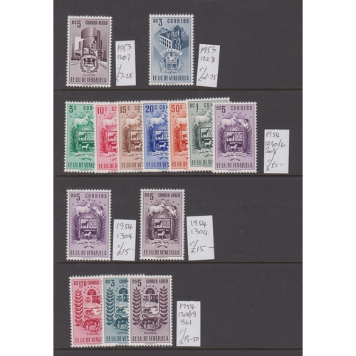 1150 - 1951/54 UM selection of District issues with 1951 Carabobo set SG970/6, 1952 Barquisimeto set SG1114... 