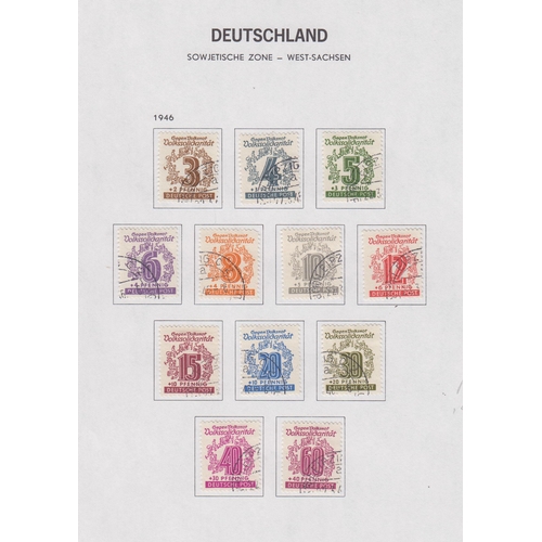 527 - Russian Zone - 1945/46 used selection with 1945 5pf-12pf imperf set of 5 vals plus experimental perf... 