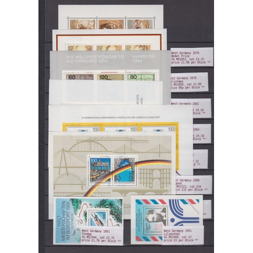 538 - 1959/2000 UM min.sheet/sheetlet selection with 1959 Beethoven, 1972 Athletes, 1973 Philatelic Congre... 