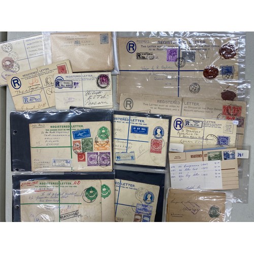 287 - A collection of British Commonwealth used Postal Stationery envelopes, including Registered letters ... 