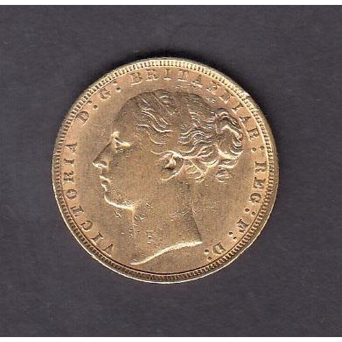 95 - UK 1872 gold full Sovereign, in good condition