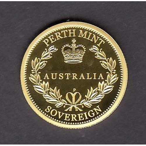 36 - Australia 2013 gold Perth Mint $25 (Sovereign), in good condition, with CoA