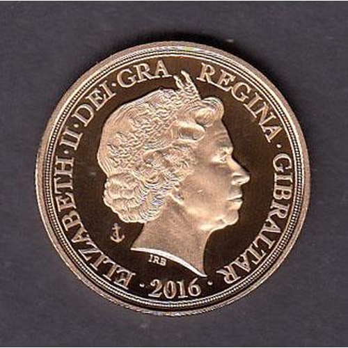 38 - Gibraltar 2016 gold full Sovereign, in good condition