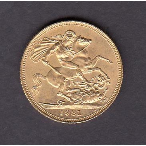 65 - UK 1981 gold full Sovereign, in good condition