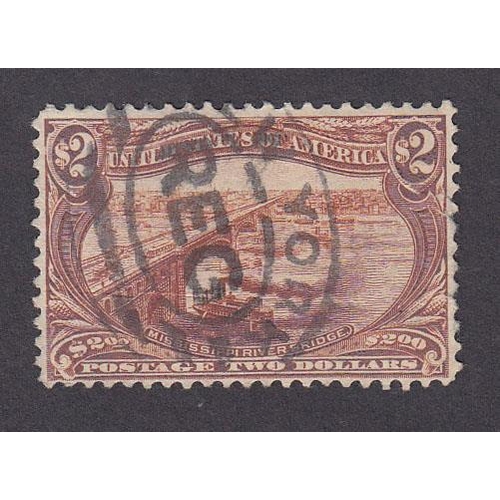 898 - 1898 SG299, $2 fine used, noted faint horizontal crease, Cat £1200