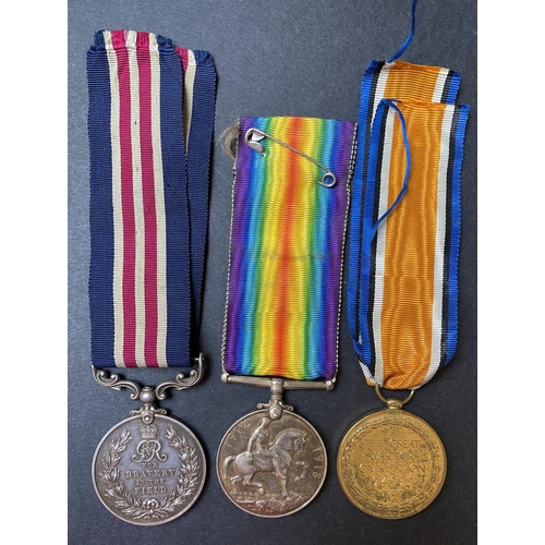 130 - UK WWI trio, includes British War Medal, Victory Medal and Military Medal, awarded to 22191 Cpl. E. ... 