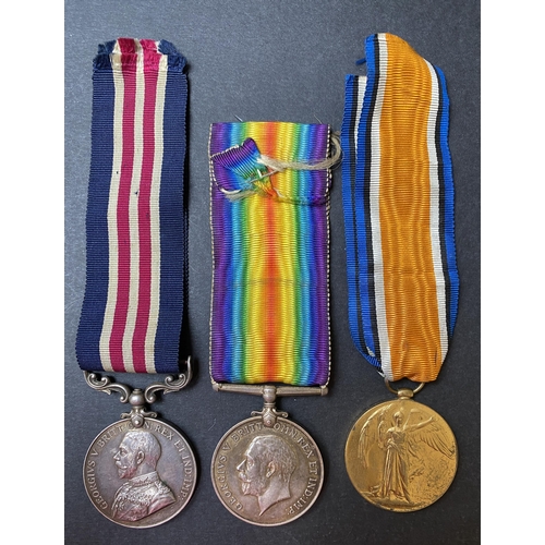 130 - UK WWI trio, includes British War Medal, Victory Medal and Military Medal, awarded to 22191 Cpl. E. ... 