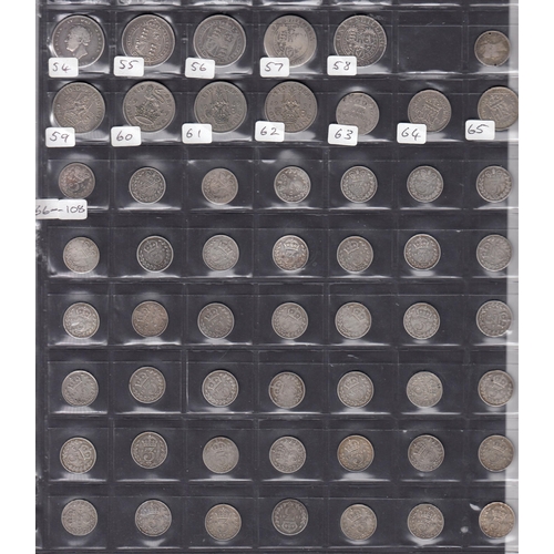 12 - A small accumulation of UK coins from Farthings to Half Crowns, from 1822 to 1951, including 1853 Fa... 