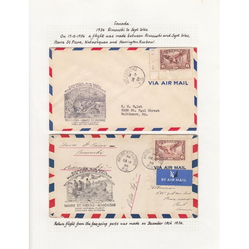 311 - Canada- 1930s-1950s Attractive Airmails collection of 51 covers some written up on pages with a very... 