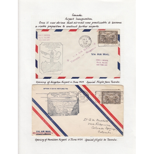 311 - Canada- 1930s-1950s Attractive Airmails collection of 51 covers some written up on pages with a very... 