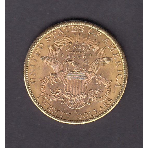 102 - USA 1895 $20 gold coin, in good condition, 0.9675oz