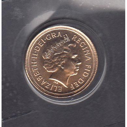 25 - UK 2001 gold half Sovereign, encapsulated