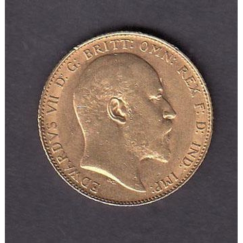 29 - UK 1908 gold full Sovereign, in good condition