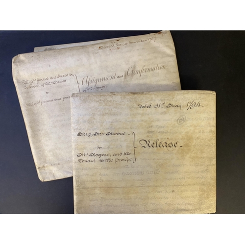 323 - A pair of UK Indentures from 1794 and 1787, both with original wax seals and cypher stamps