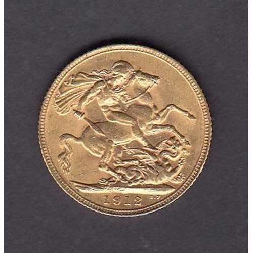 46 - UK 1912 gold full Sovereign, in good condition