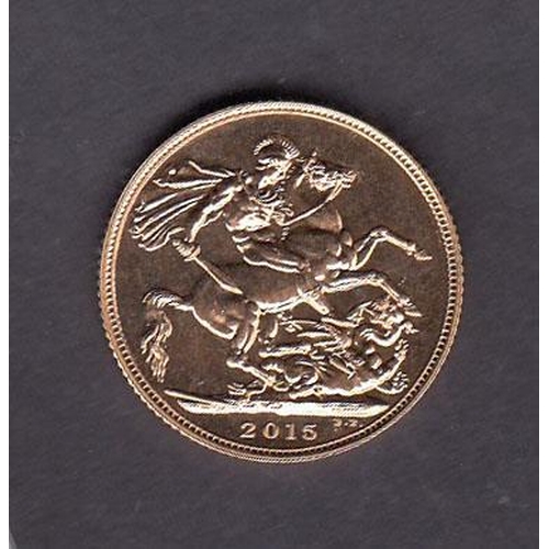 71 - UK 2015 gold full Sovereign, in good condition