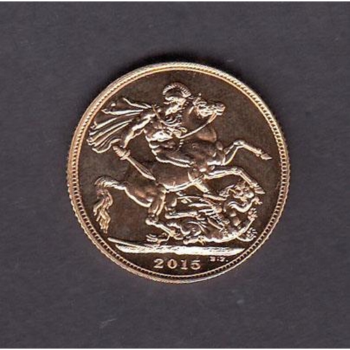 72 - UK 2015 gold full Sovereign, in good condition