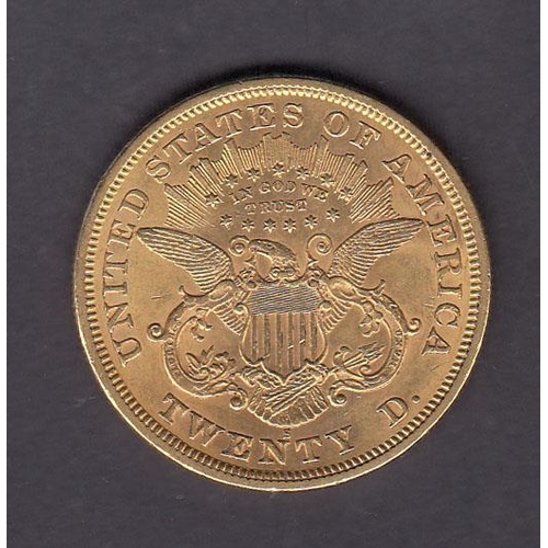 73 - USA 1875 $20 gold coin, in good condition, 0.9675oz