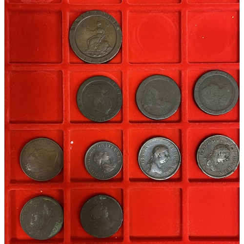 43 - A collection of UK coins from ¼d to 3d from  Charles I to QEII, mixed condition noted 1852 ¼d, Charl... 