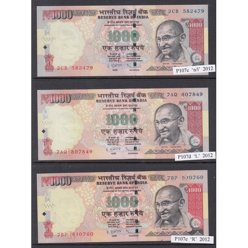 107 - A specialised study on Gandhi banknote issues from 10r to 1000r, including various different printin... 