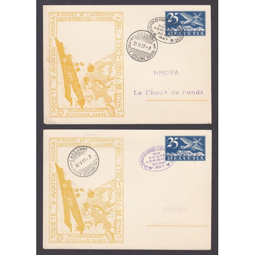 314 - A group of five Swiss illustrated Air Mail covers/cards, including Lausanne special cancel from the ... 