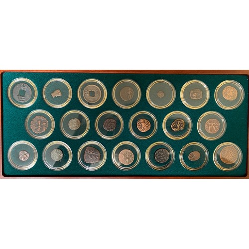 84 - Ancient Silk Road Coin Collection, 20 bronze coins from 2nd – 4th BC to the 19th Century, boxed with... 