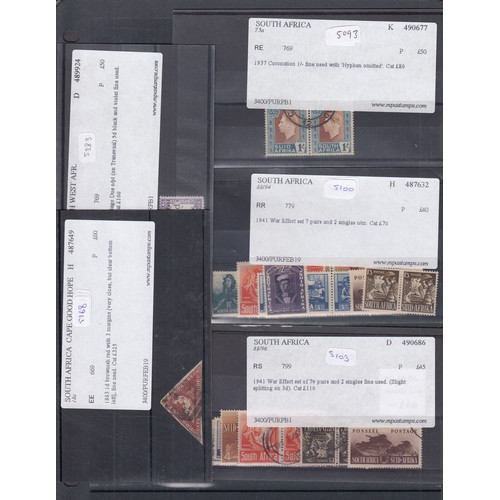 133 - Extensive holding of postal auction material arranged by country from A to Z on stock cards, in 9 pl... 