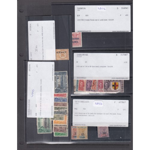 133 - Extensive holding of postal auction material arranged by country from A to Z on stock cards, in 9 pl... 