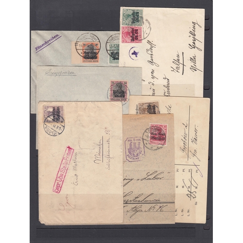 829 - A fine selection of 10 overprinted Germania covers, some registered