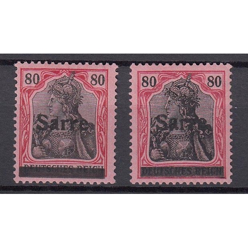 840 - 1920 80pf overprint issues x2 fine mint
