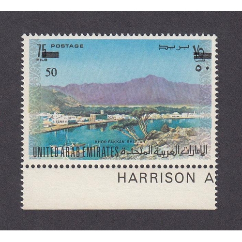 893 - 1976 SG50a 50f on 75f, mint u/m marginal example, Cat £90