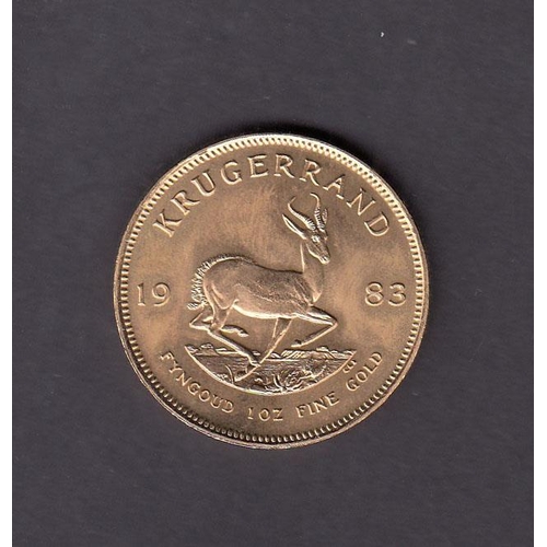 7 - South Africa 1983 gold full 1oz Krugerrand, in good condition