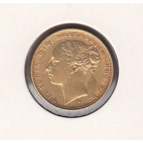 90 - UK 1881 gold full Sovereign, Sydney mint mark, in good condition