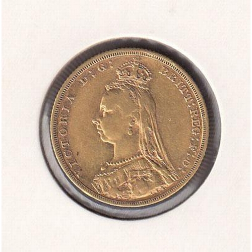 91 - UK 1890 gold full Sovereign, Melbourne mint mark, in good condition