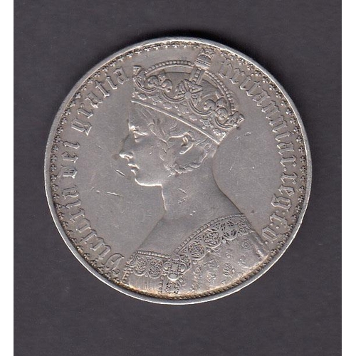 107 - UK Queen Victoria 1847 Gothic silver Crown (Spink 3883), in good condition