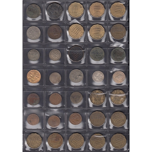 41 - A collection of mainly UK 20th Century circulated coins in album pages, including various decimal co... 