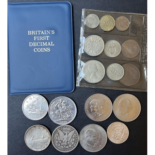 55 - An accumulation of 20th century World coins, including UK Decimal First sets x50, Churchill Crowns x... 