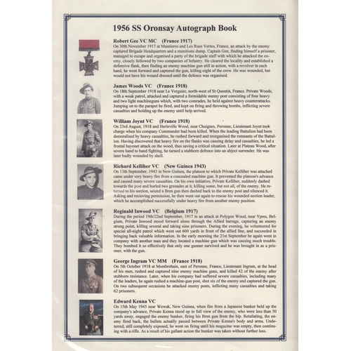 A group of 12 Australian VC Holders autographs, on a doublesided page