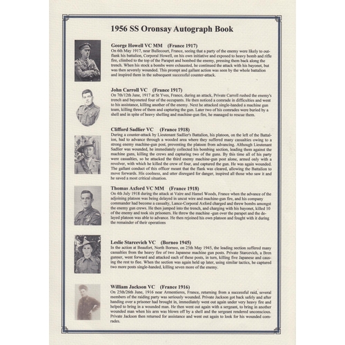 A group of 12 Australian VC Holders autographs, on a doublesided page