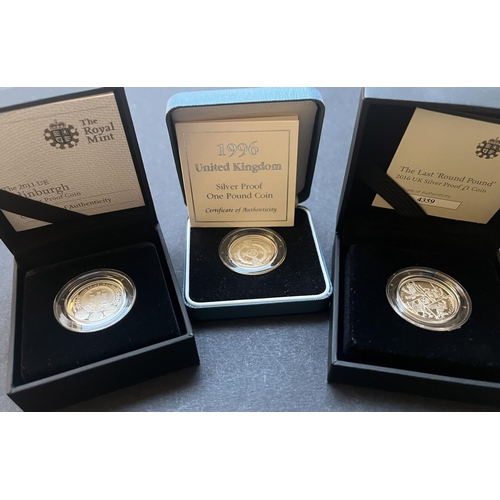 3 - A collection of 22 UK silver proof boxed £1 coins, from 1983 to 2016, including Belfast 2010 £1 silv... 