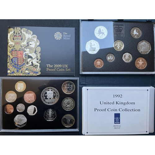 2 - A duplicated collection of 42 UK Proof Uncirculated year sets from 1970 to 2011, including 1992 and ... 