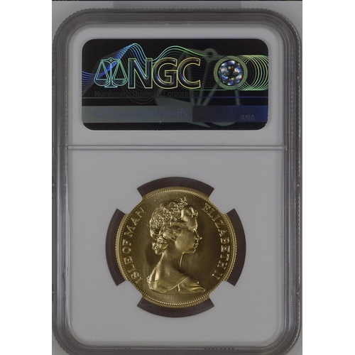 159 - Isle of Man 1973 gold Double Sovereign, slabbed by NGC graded MS70 (the only one graded this high by... 