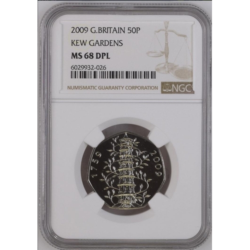 21 - UK 2009 Kew Gardens 50p, slabbed by NGC graded MS68 DPL