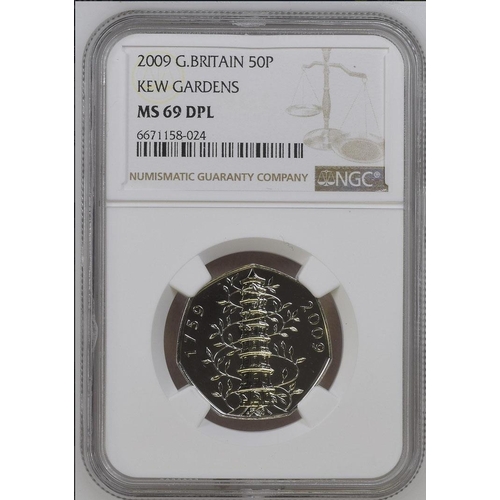 23 - UK 2009 Kew Gardens 50p, slabbed by NGC graded MS69 DPL