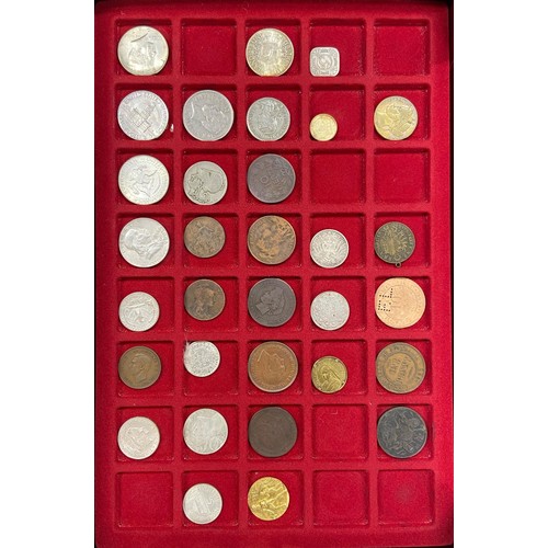 38 - A collection of World coins and Medallions from the 19th & 20th Century, in 2 albums and 7 trays, st... 